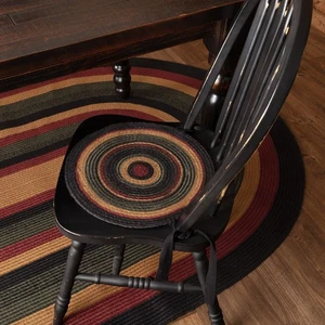 Rustic 15 in Chair Pad Set of 6 Red Wyatt Jute Kitchen Table Decor VHC Brands - Picture 1 of 7