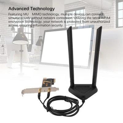 BE200NGW PCI Ex1 WiFi Card With 8DB Antenna 8774Mbps WIFI7 5.4 For OU - Image 1 of 4