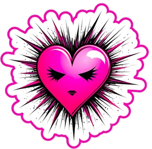 Rosa Gothic Herz Aufkleber 4 Zoll | Wasserdicht BOPP Vinyl | Niedlicher Emo Aufkleber - Bild 1 von 3