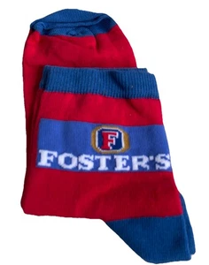 Fosters Mens Blue / Red Beer Crew Socks 1 Pair Size 8-11 New Breweriana Vintage. - Picture 1 of 4