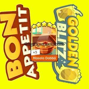 MASALA DABBA MONO_POLY_GO STICKERS 5⭐⭐⭐⭐⭐ GOLDEN BLITZ EVENT - Picture 1 of 2