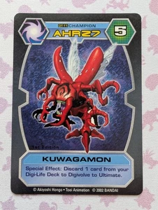 Tarjeta Digimon D-Tector KUWAGAMON 2002 Bandai, campeón DT-11, AHR27 - Imagen 1 de 2