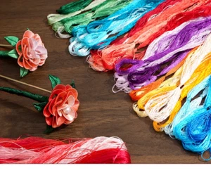 Common color series 100%mulberry natural silk,hand-dyed embroidery floss/thread - Picture 1 of 25