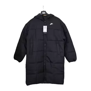 Nike Womens Jacket Black Small Sportswear Classic Puffer Hooded FB7675 010 - Picture 1 of 12