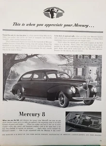Ford Mercury 1940 8 anuncio impreso vintage efímero arte de pared decoración - Imagen 1 de 1