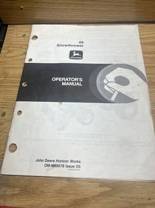John Deere Operators Manual OMM89078 49 Snowthrower - Picture 1 of 6