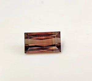 5.85 Ct Natural Bi-Color Tourmaline 7.80x13.30 mm Baguette Cut Loose Gemstone - Picture 1 of 11