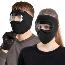 Warm Winter Balaclava Face Mask With Anti-Fog Goggles Windproof Ski Snow Outdoor