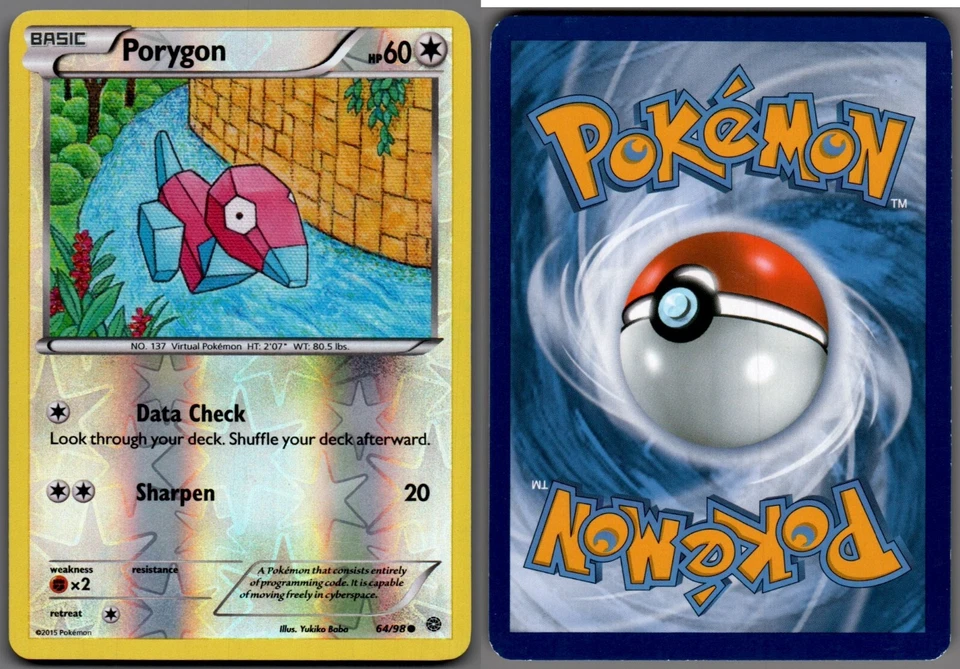 2015 Pokemon, XY Ancient Origins, #64/98 Porygon, Reverse Holo Common - Image 1 of 1