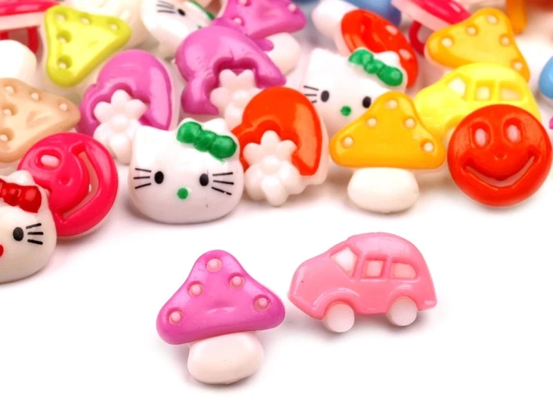 Knöpfe 100 Stück Motivknöpfe Kinderknöpfe Button Mix 2 - Bild 1 von 1