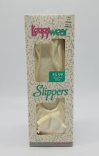 Vintage 1997 Leggswear Slippers Womens Size Large (8-9) Satin Ball Champagne NOS