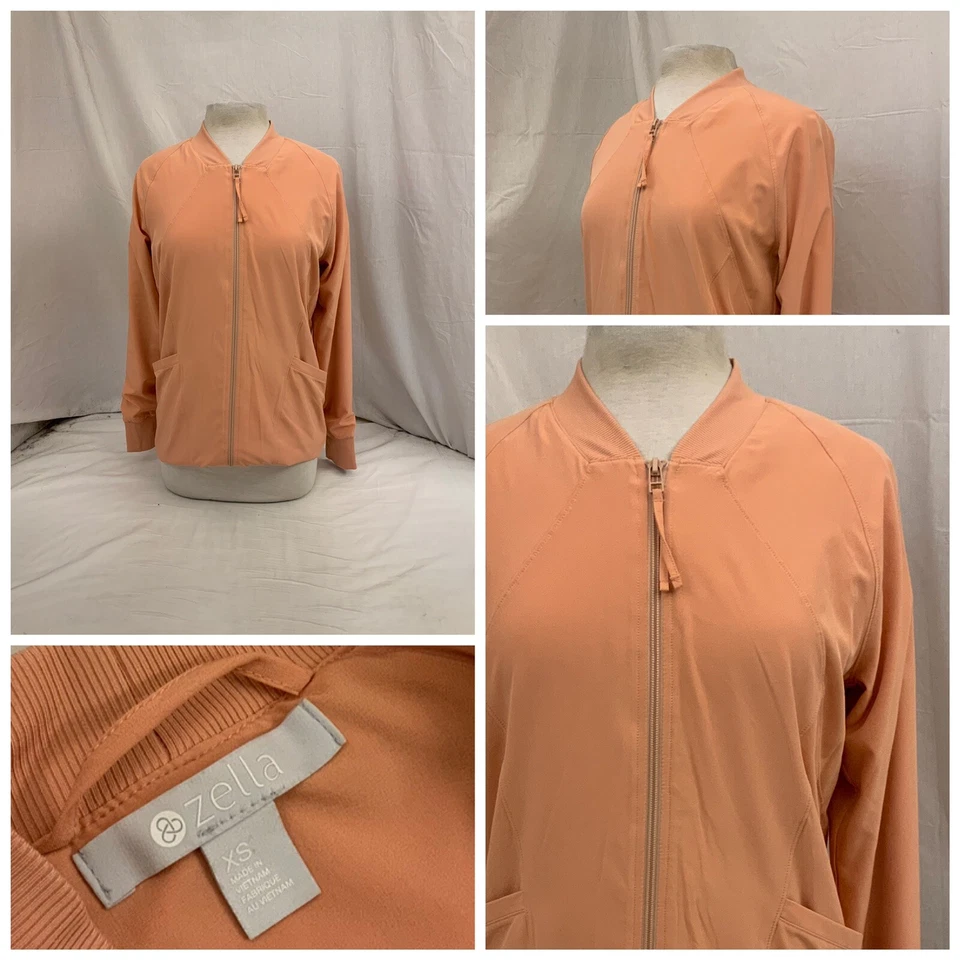 Chaqueta Zella XS Naranja Cremallera Completa Chaqueta de Pista Poli Elástica Manga Larga YGI N2-800 Foto 1 de 4