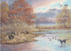 "Surprise Mallards " Giclee Print Herb Booth Duck Hunting Texas Coast  - Picture 1 of 1