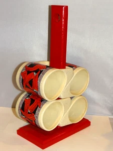 PADILLA Style Becher Tasse 4er Set und Baum CHILISCHOTE PAPRIKA gesprenkelt Steinzeug - Bild 1 von 11