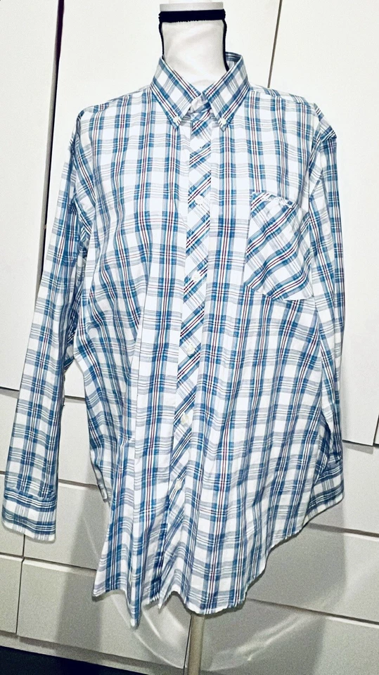 LOT of 2 OXFORD PLAID BEN SHERMAN & JUST A CHEAP SHIRT OXFORD BUTTONS MSRP $170 - Image 1 of 4