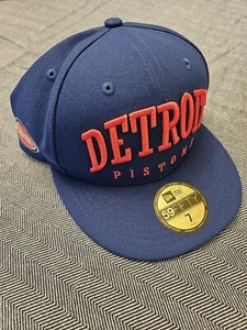 DETROIT PISTONS NBA New Era 59FIFTY Fitted Hat/Cap Blue Sz 7 NEW wTags  - Picture 1 of 7