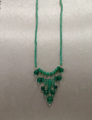 RAJOLA Collana Tindari in Agata Verde e Argento Giallo - Gioiello Donna Elegante - Immagine 1 di 2
