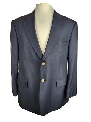 Abrigo deportivo Covington para hombre talla 44R color azul marino mezcla de poli lana S76 Foto 1 de 4