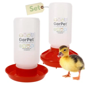 Geflügel Futterautomat und Tränke im Set Futterspender Hühner Küken Gänse Enten - Bild 1 von 8