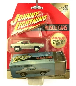 Johnny Lightning 1969 69 Pontiac Firebird Muscle Car Silver +Tin Die Cast 1/64 - Picture 1 of 5