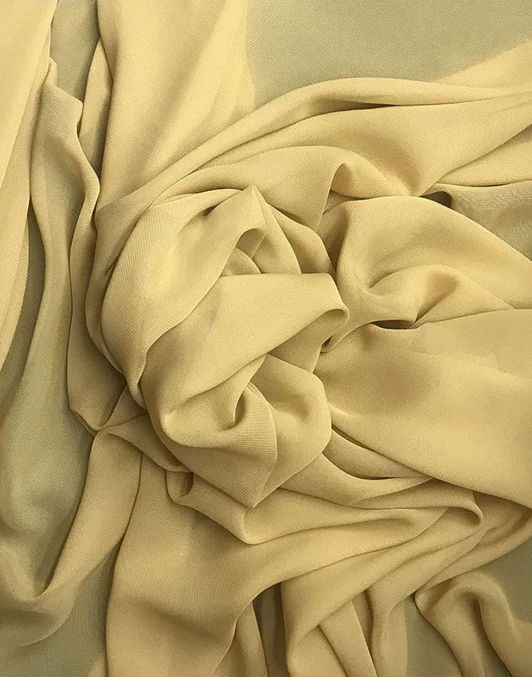 Tela de poliéster de gasa alta transparente dorada 58" de ancho Foto 1 de 1