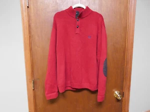 Red Chaps Button Up Sweater with Elbow Pads Size XL - Picture 1 of 5
