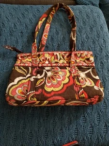 Vera Bradley Handtasche Schultertasche weinrot/braun/creme - Bild 1 von 6