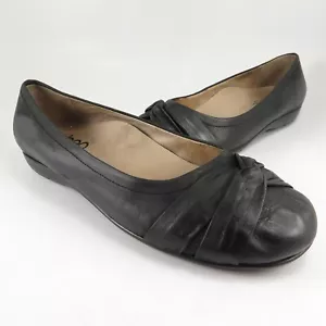 ABEO TERRIE Bio.System Ballet Flat Womens Size 7M Black Leather High-Arch Loafer - Picture 1 of 9