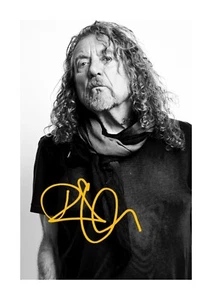 Robert Plant 20 A4 montiert Musik Poster Reproduktion Autogramm Rahmenwahl - Bild 1 von 4