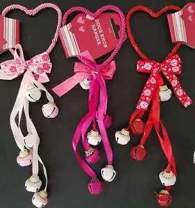 Valentine’s Jingle Bell Doorknob Hangers 12”, Select Color - Picture 1 of 4