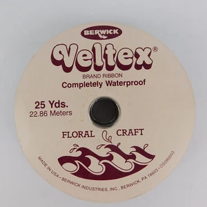 Vtg Berwick Veltex Velvet BLUE Ribbon Waterproof New 25 yards 1 1/2” -USA- NOS - Picture 1 of 8
