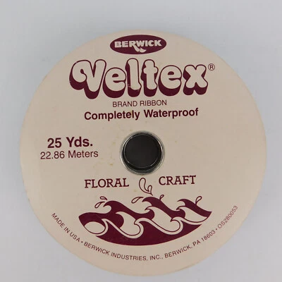 Vtg Berwick Veltex Velvet BLUE Ribbon  Waterproof New 25 yards 1 1/2” -USA- NOS - Image 1 of 4
