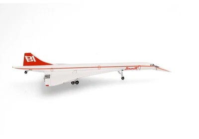 New! Herpa 537575 Braniff Concorde (nose down)  reg. N81AC - 1:500 diecast - image 1 of 4