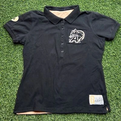 Camisa polo Flying Colors para mujer cuello grande erudito ejército caballeros negros Foto 1 de 4