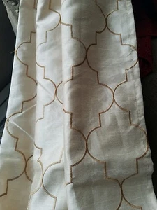 Lafayette 56" X 84" Faux Silk Metallic Print Grommet Panel Gold Color - Picture 1 of 4