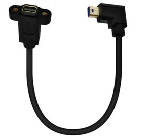 Mini DisplayPort 1.4 8K Male Right Angle to Female Panel Mount Extension Cable - Picture 1 of 3