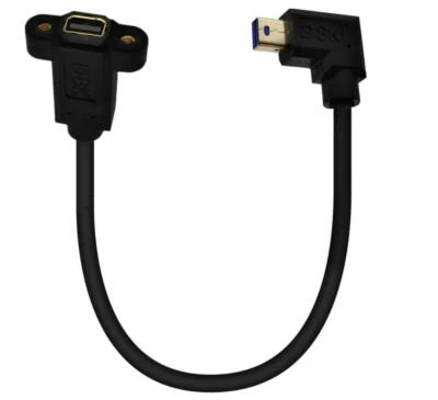 Mini DisplayPort 1.4 8K Male Right Angle to Female Panel Mount Extension Cable - Image 1 of 3