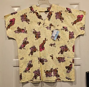 Valentine's Day Scooby Doo Scrub Top Small Butterick #B4946 Homemade NEW! - Picture 1 of 3