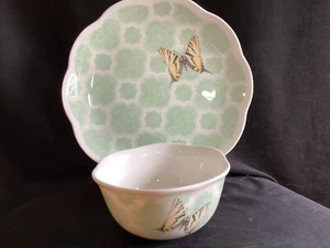 Green Lenox "Butterfly Meadow" 4 5/8" Schüssel & 8" Teller - Bild 1 von 3