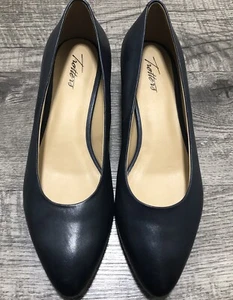 Zapatos de salón/zapatos Trotters Jewel talla 10N azul marino cuero para mujer tacón de bloque de 1,5"" azul - Imagen 1 de 8