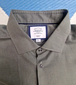 Charles Tyrwhitt 'Camisa de Vestir Gris Calce Clásico' Talla 18/37" 46 Sin Planchar *** - Imagen 1 de 7