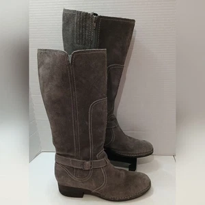 Clark Gray Suede Knee-High Boots Size 10M - Picture 1 of 11