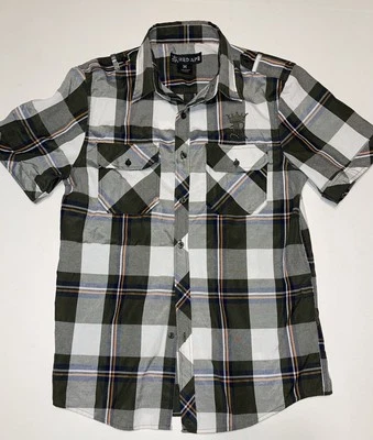 Red Ape Short Sleeve Button Down Shirt Plaid Men's Size M - Image 1 of 4
