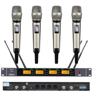 4 Hand SKM9800 Wireless Microphone System 4 SKM9800 Handheld Mics 540-590MHz Set - Picture 1 of 13