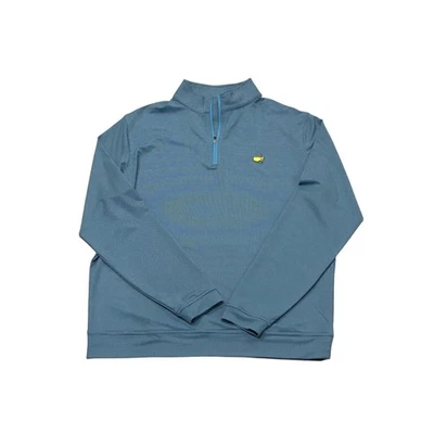 Masters Peter Millar 1/4 Zip Golf Pullover Mens Size Medium Blue Houndstooth - Image 1 of 4