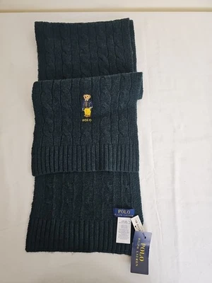 Polo Ralph Lauren Acrylic Nylon Wool Scarf For Men And Women Green Men Acc - Image 1 of 4
