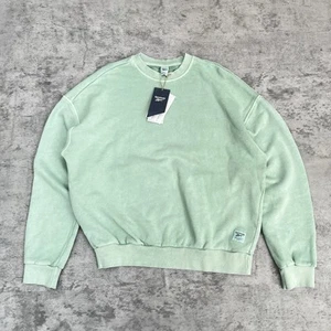 Reebok Women's Mint UK S 8-10 Classic Natural Dye Fleece Crewneck Sweater NWT - Picture 1 of 6