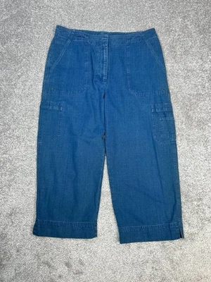 Pantalones Cortos Y2k Lauren Ralph Lauren Para Mujer 12 Azul Denim Algodón Pierna Ancha Foto 1 de 4