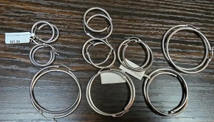 Lote de 9 pares grandes de pendientes de plata de ley de 3/4-11/2" grandes a pequeños - Imagen 1 de 7