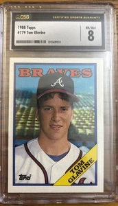 Tom Glavine 1988 Topps #779 radiocontrol Braves Hof CSG 8 casi nuevo/como nuevo - Imagen 1 de 2